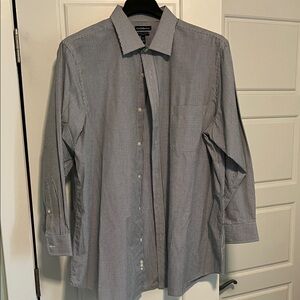 Croft & barrow Men's Striped Dress Shirt - Black and White & blue, 1 pocket